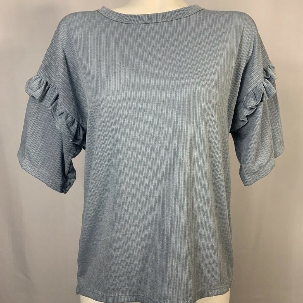 AJ By Amelia James Blue Ruffle Sleeve Medium